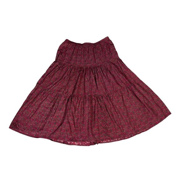 Vintage Tantrums Maxi Skirt Size 16 Broomstick Boho Peasant Paisley Red Romantic - Picture 1 of 6